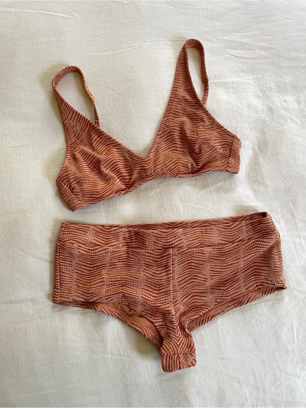 Aerie jacquard Two-Piece Swim Set - Voop top and Boyshort bottom - Small